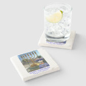 大理石コースター。ハッピーハヌッカライオン ストーンコースター (横)