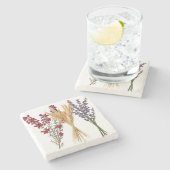 大理石コースター – ヘザー、小麦&ラベンダー ストーンコースター (横)