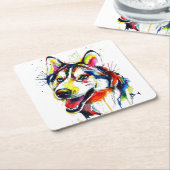 大理石コースター|恋する人の石コースター スクエアペーパーコースター (アングル)