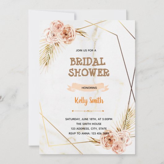 大理石ゴールデンバラテーマパーティー 招待状 (正面)