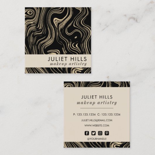 大理石ゴールドスクエア名刺 スクエア名刺 (正面/裏面)