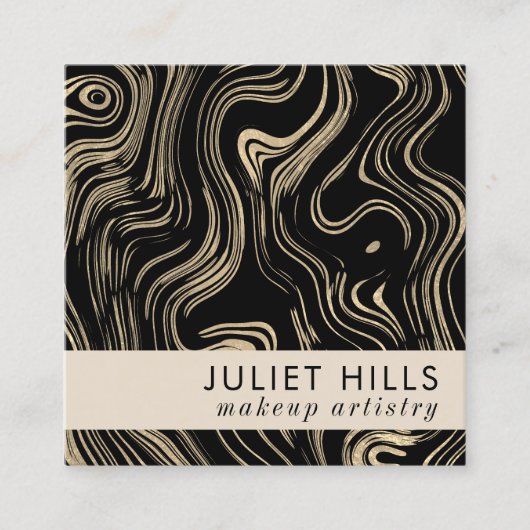大理石ゴールドスクエア名刺 スクエア名刺 (正面)