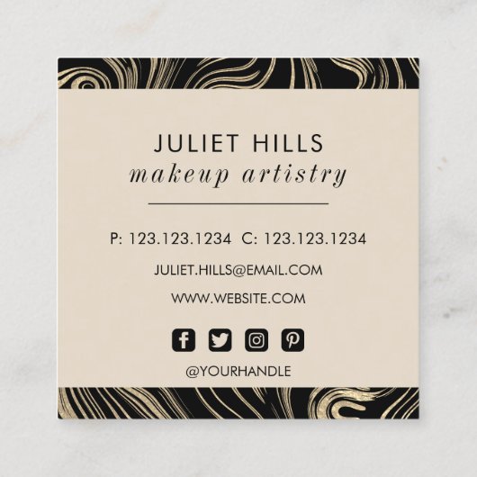 大理石ゴールドスクエア名刺 スクエア名刺 (裏面)