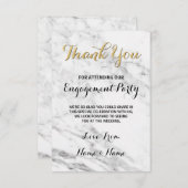 大理石ゴールド感謝カード エンゲージメントデコ ウェディング サンキューカード (正面/裏面)