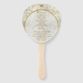 大理石ゴールド結婚式プログラム ハンドファン (裏面)