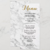 大理石ゴールド メニュー 結婚式の招待状 カード アールデコ (正面/裏面)