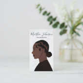 大理石シックなアフロアメリカン編み紐QRコード 名刺 (スタンド正面)