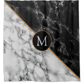 大理石シャワーカーカスタムテン（文字または数字） シャワーカーテン (正面)