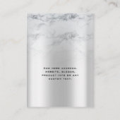 大理石シルバーイヤリングネックレスディスプレイカード 名刺 (裏面)