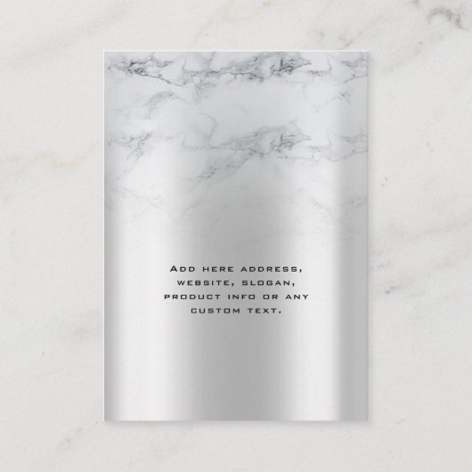 大理石シルバーイヤリングネックレスディスプレイカード 名刺 (裏面)