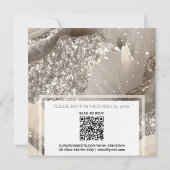 *~*大理石シルバーグレーゲートRSVP AR66 QR 結婚's 招待状 (裏面)