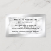 大理石シルバーフォイル歯科クリニック歯医者 名刺 (裏面)