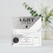 大理石シルバーブロック正方形ギフト証明書のロゴ (スタンド正面)