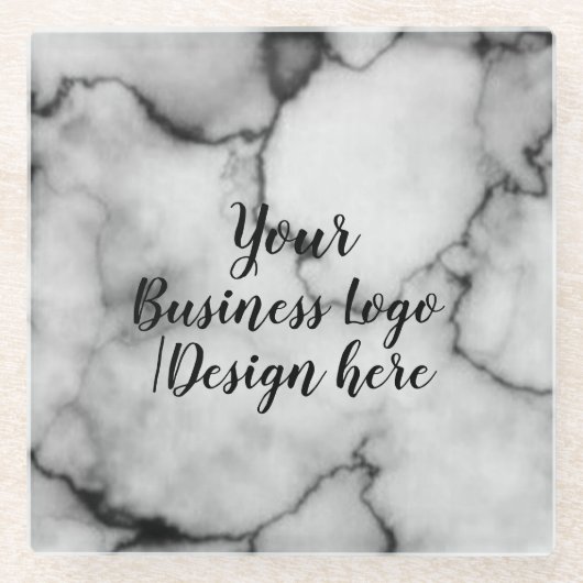 大理石シンプルのロゴやデザインを追加する ガラスコースター (正面)