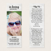 大理石シンプル写真追悼詩葬式しおり (正面&裏面)