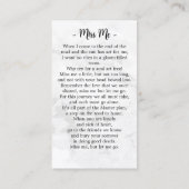 大理石シンプル製の葬儀写真記念祈りの言葉カード コーリングカード (裏面)