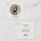 大理石シンプル製モダン写真ソーシャルメディア スクエア名刺 (正面/裏面)