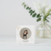 大理石シンプル製モダン写真ソーシャルメディア スクエア名刺 (スタンド正面)