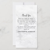 大理石シンプル記念写真葬儀悔やみや弔慰 サンキューカード (裏面)