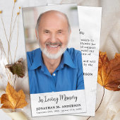 大理石シンプル記念写真葬儀悔やみや弔慰 サンキューカード