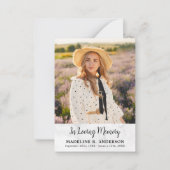 大理石シンプル記念写真葬式 ノートカード (正面)