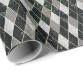 大理石ジオメトリ：金ゴールドライン贅沢 ラッピングペーパー (ロールコーナー)