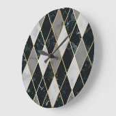 大理石ジオメトリ：金ゴールドライン贅沢 ラージ壁時計 (傾斜)