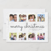 大理石スクリプトフォトコラージクリスマス シーズンカード (正面)