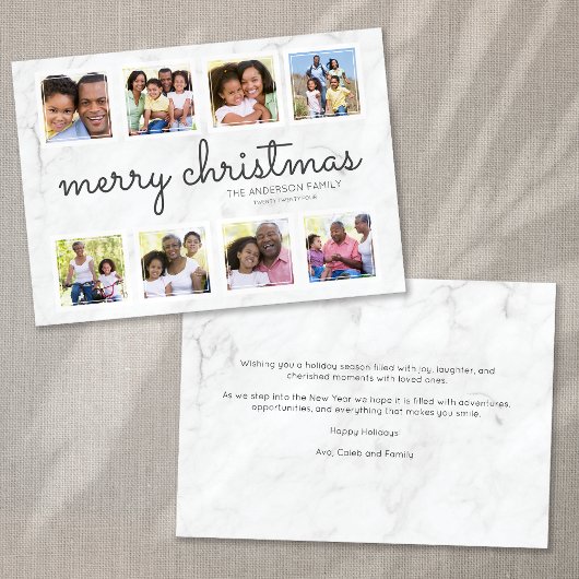 大理石スクリプトフォトコラージクリスマス シーズンカード