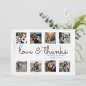 大理石スクリプトフォトコラージュ愛感謝してい& サンキューカード (スタンド正面)