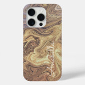 大理石スクリプトbohoレトロさびた金ゴールド銅オークル Case-Mate iPhoneケース (裏面)