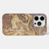 大理石スクリプトbohoレトロさびた金ゴールド銅オークル Case-Mate iPhoneケース (裏面 (横))