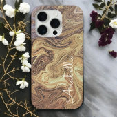 大理石スクリプトbohoレトロさびた金ゴールド銅オークル Case-Mate iPhoneケース