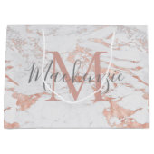 大理石スタイリッシュとバラ金箔モノグラム ラージペーパーバッグ (正面)