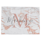 大理石スタイリッシュとバラ金箔モノグラム ラージペーパーバッグ (裏面)