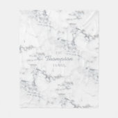 大理石スタイリッシュのテクスチカスタムャとファミリ名 フリースブランケット (正面)