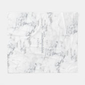 大理石スタイリッシュのテクスチカスタムャとファミリ名 フリースブランケット (正面(横))