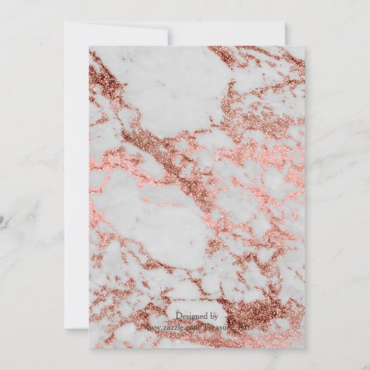 大理石スタイリッシュバラ金ゴールド結婚コレクション 招待状 (裏面)