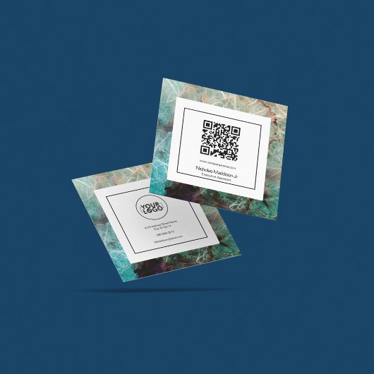 大理石スタイリッシュ抽象芸術モダングランジ スクエア名刺