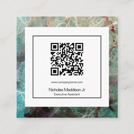 大理石スタイリッシュ抽象芸術モダングランジ スクエア名刺 (正面)