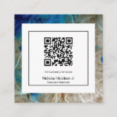 大理石スタイリッシュ抽象芸術モダンターコイズ スクエア名刺 (正面)