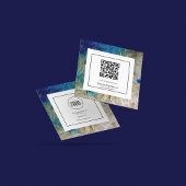 大理石スタイリッシュ抽象芸術モダンターコイズ スクエア名刺