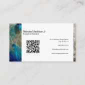 大理石スタイリッシュ抽象芸術モダンターコイズ 名刺 (正面)