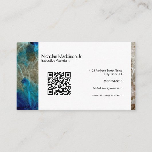 大理石スタイリッシュ抽象芸術モダンターコイズ 名刺 (正面)