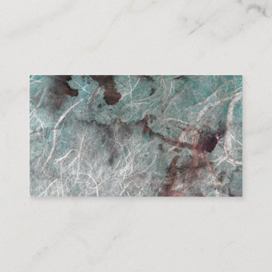 大理石スタイリッシュ抽象芸術モダンミントブラウン 名刺 (裏面)