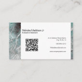 大理石スタイリッシュ抽象芸術モダンミントブラウン 名刺 (正面)