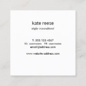 大理石スタイリッシュ黒白大理石 スクエア名刺 (裏面)