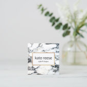 大理石スタイリッシュ黒白大理石 スクエア名刺 (スタンド正面)