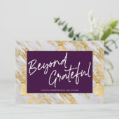 大理石スタイリッシュ、モダン感謝のビジネスを超えたT サンキューカード (スタンド正面)