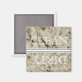 大理石スタイル食洗機マグネットクリーン&ダーティ マグネット (正面/裏面)